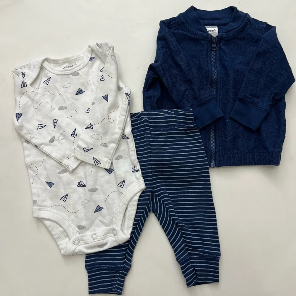 Bundle of Three Outfit Sets Carter's/Gerber Baby Boy Size 3 Months